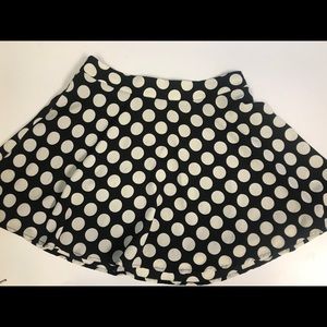 Forever 21 Black with White Polka Dot Skater Skirt